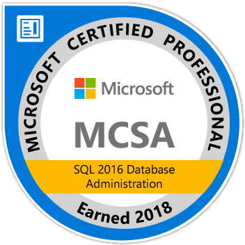 MCSA: SQL 2016 Database Administration